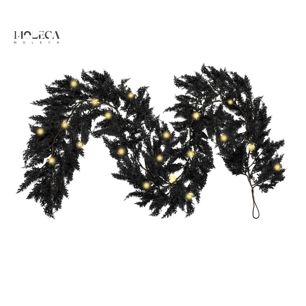 Halloween Spooky Vine Lights Durable Black Garland for Porch Led Waterproof Faux Twig Decoration with for Indoor Outdoor