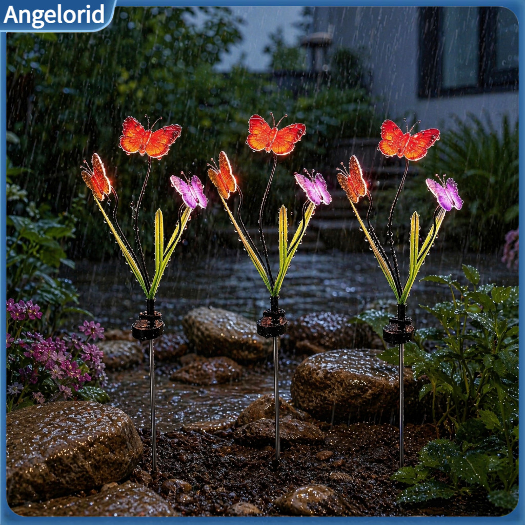 Solar Lawn Lamp Outdoor Garden Light Butterfly Led Lights Waterproof Landscape Lamps for Yard Patio Decor – Decorative