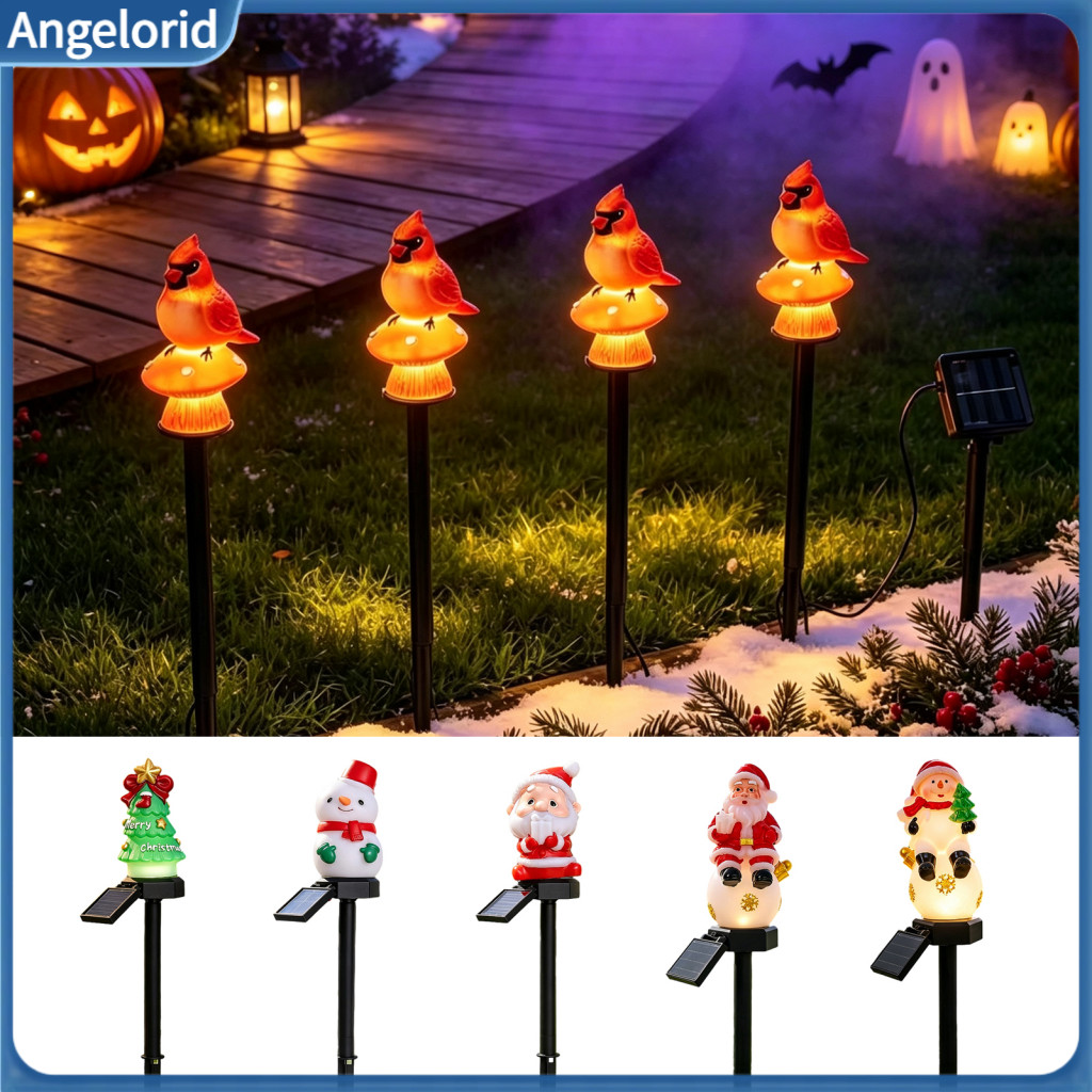 Solar Ground Lights for Christmas Outdoor Holiday Decoration Stakes Stake Waterproof Warm Led Santa Snowman Tree Lawn fo