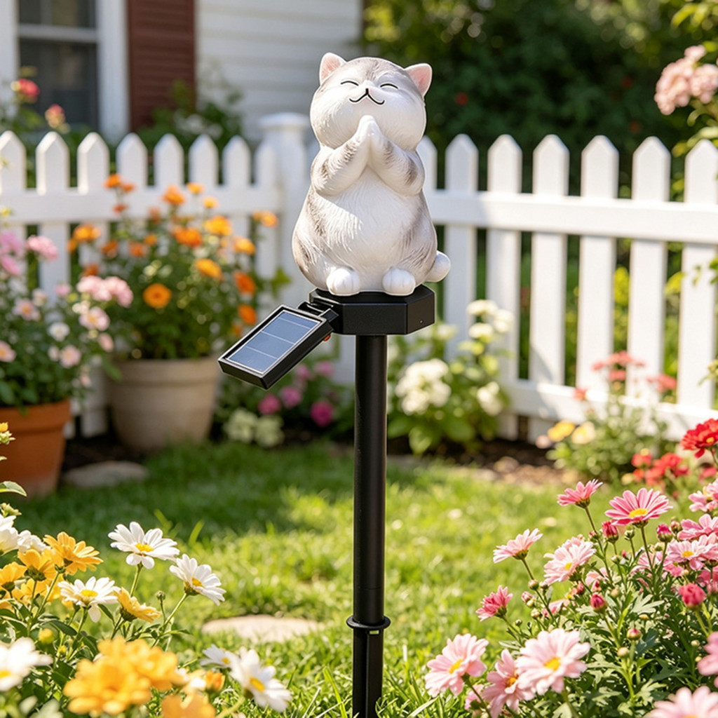 Solar Cat Garden Light Waterproof Outdoor Led Pathway Lamp for Patio Yard Lawn Decoration – Durable Solar-powered Shap