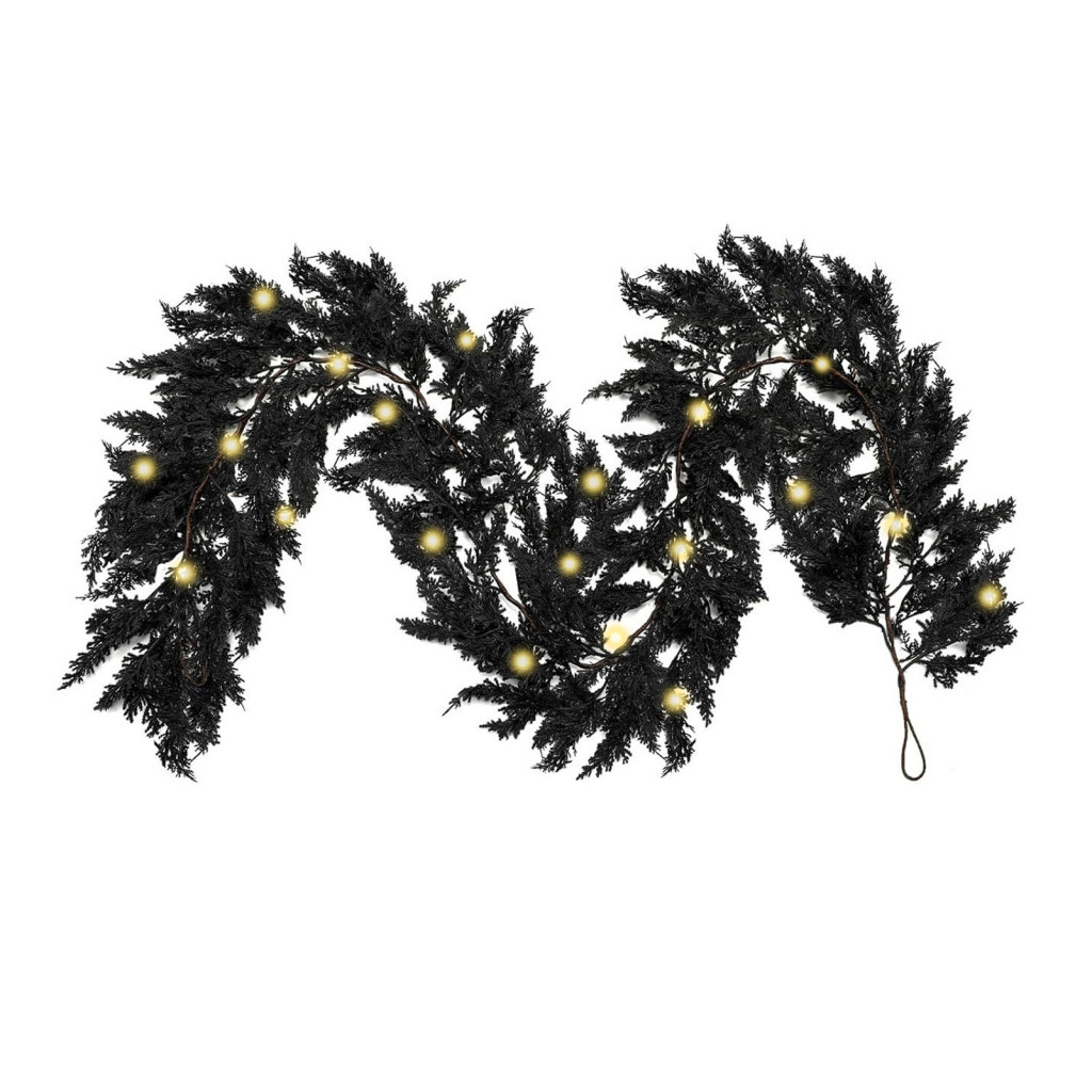 Halloween Led Vine Garland Black Waterproof Faux Twig Decoration with Lights for Indoor Outdoor Party Mantle Fireplace S