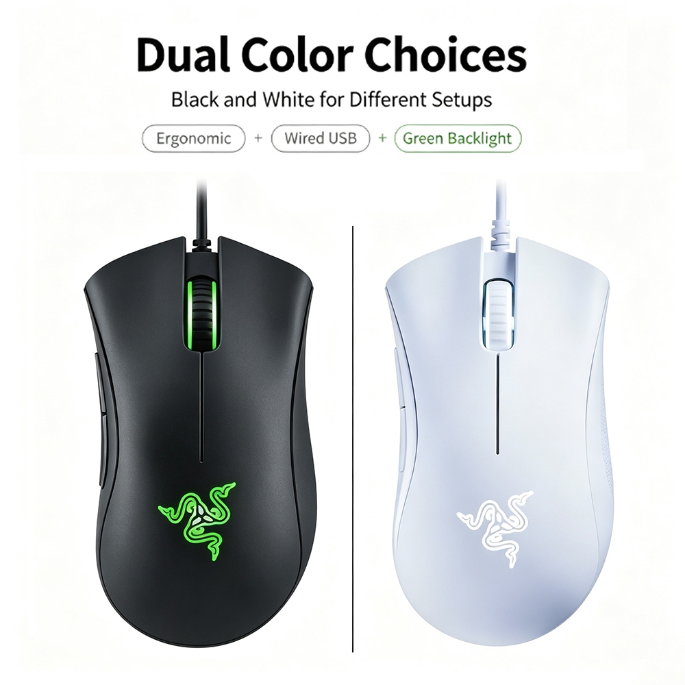Razer DeathAdder Essential Wired Gaming Mouse 6400DPI Ergonomic USB Gaming Mouse