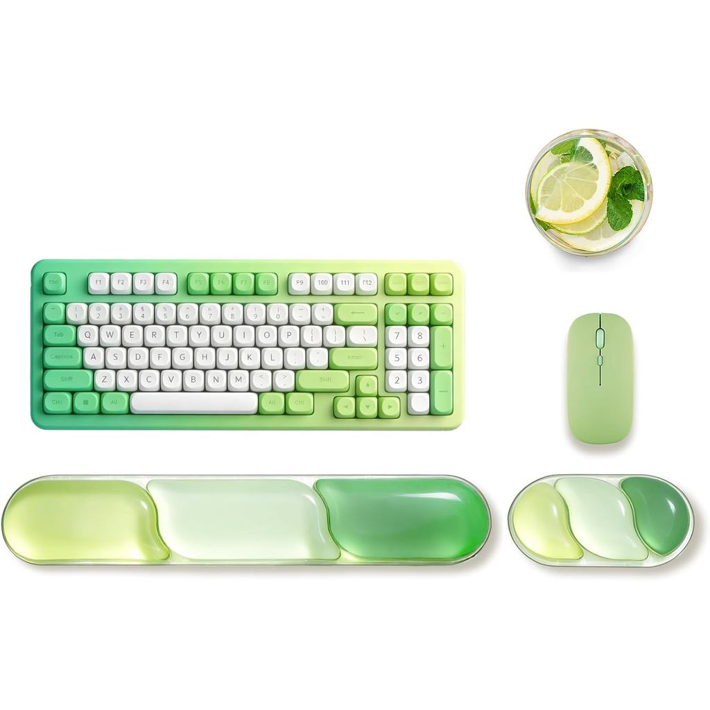 Gel Mouse & Keyboard Wrist Rest Set, 2 Pieces Silicone Wrist Support, Ergonomic Wrist Rest for Typing Pain Relief,Anti-S