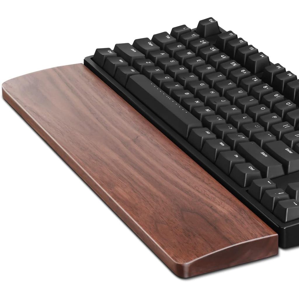Meatanty Wooden Keyboard Wrist Rest,Ergonomic TKL Gaming Walnut Mechanical Keyboard Wrist Pad,Hard Wrist Rest Palm Rest