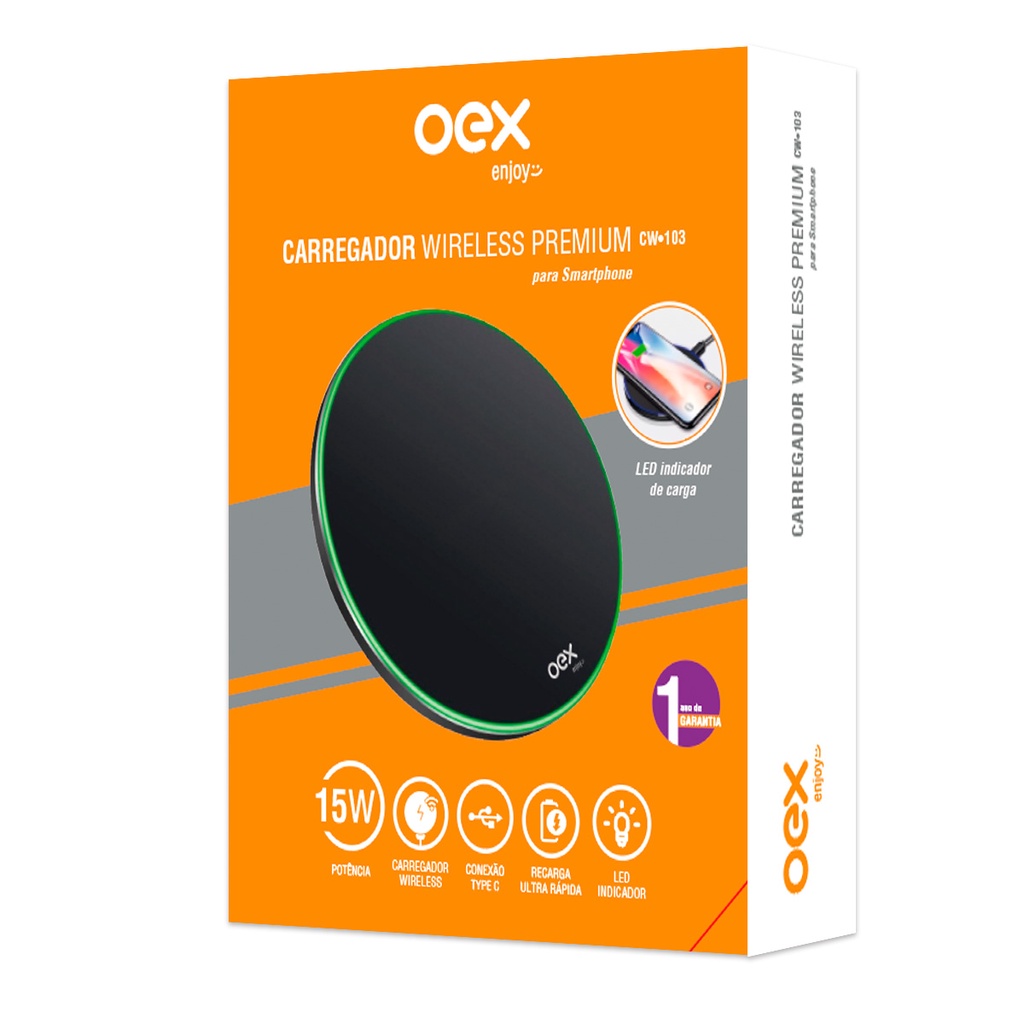 CARREGADOR WIRELESS OEX PARA CELULAR