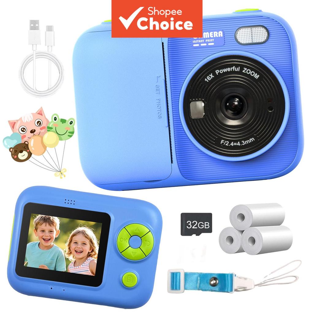 Mini Impressora Fotográfica Infantil Câmera Digital De Impressão Instantânea Para Crianças Lente De Tiro De Alta Definiç