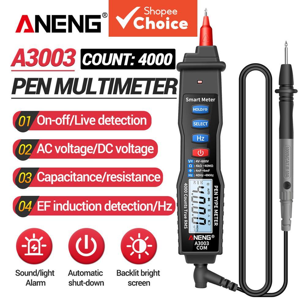 Caneta Multímetro Digital ANENG A3003 Tipo Caneta Mini Medidor AC/DC Testador de Tensão 4000 Contagens Ferramentas de