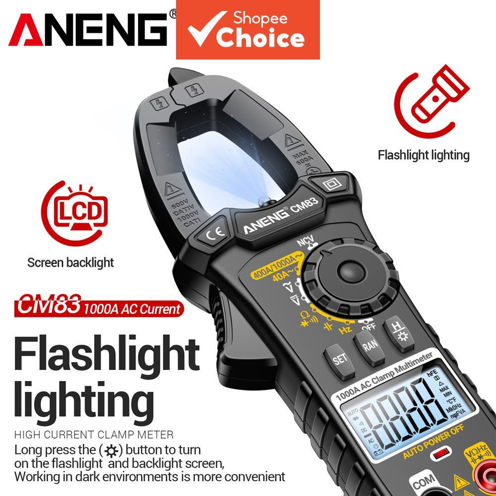 Medidor de braçadeira digital ANENG CM83 4000 contagens AC DC Detector de tensão NCV Resistência atual Capacitância