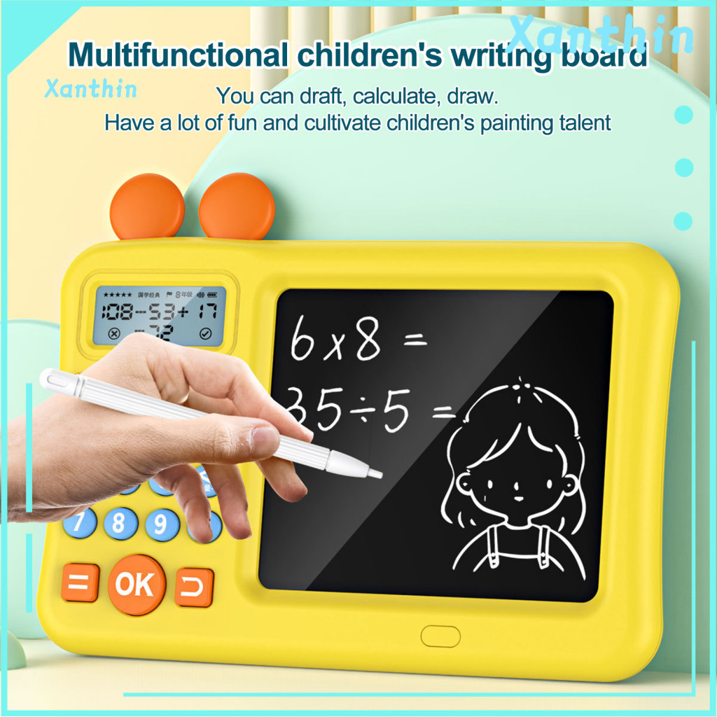 Math Skills Improvement Toy Writing Tablet Educational Learning Game with Sketch Pad – Rechargeable Lightweight Electr