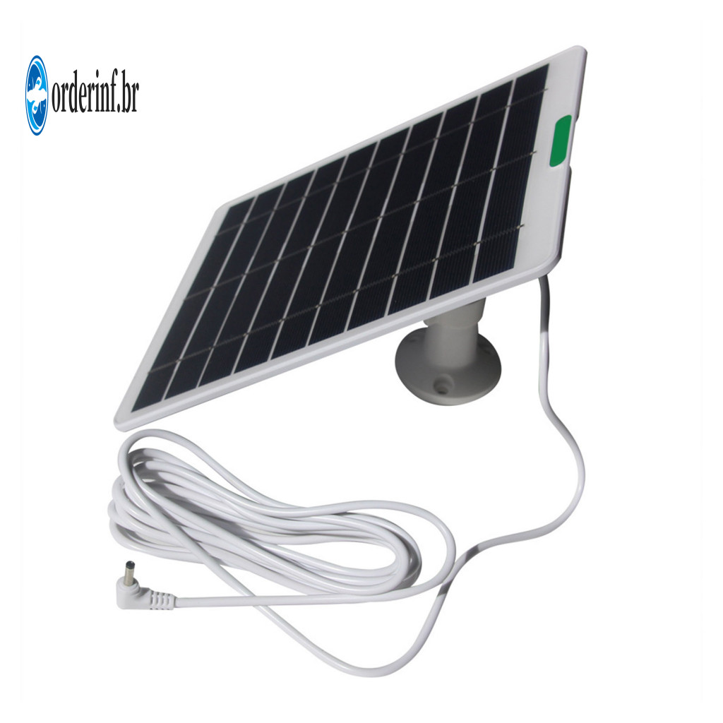 Solar Panel for Security Cameras with Long Output Cable 5.3w Single Silicon Ip65 Waterproof for Ring Doorbells Outdoor f