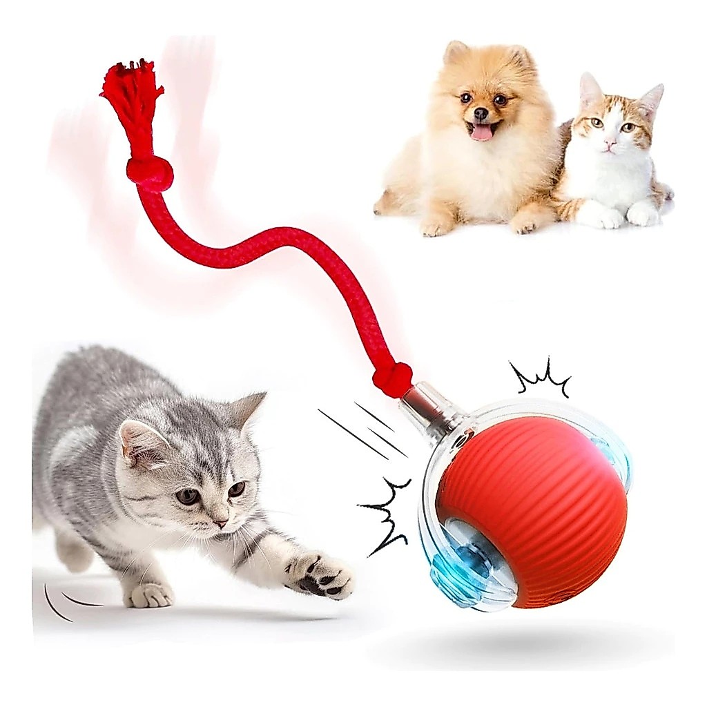 Smart Cat Toys Automatic Rolling Ball Electric Rechargeable Fake Tail