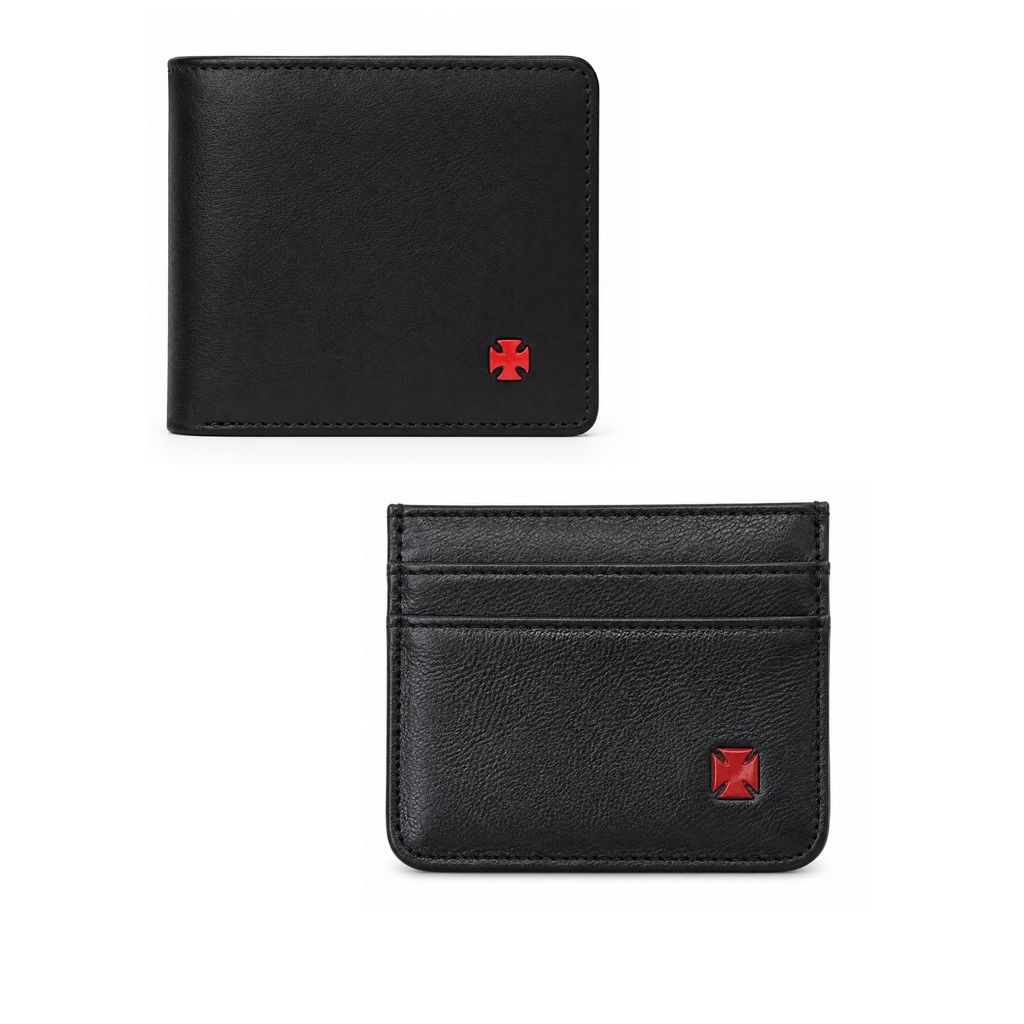 Kit Carteira + Smart Card Oficial Vasco Couro Legítimo Preto Cruz Malta Presente Licenciado