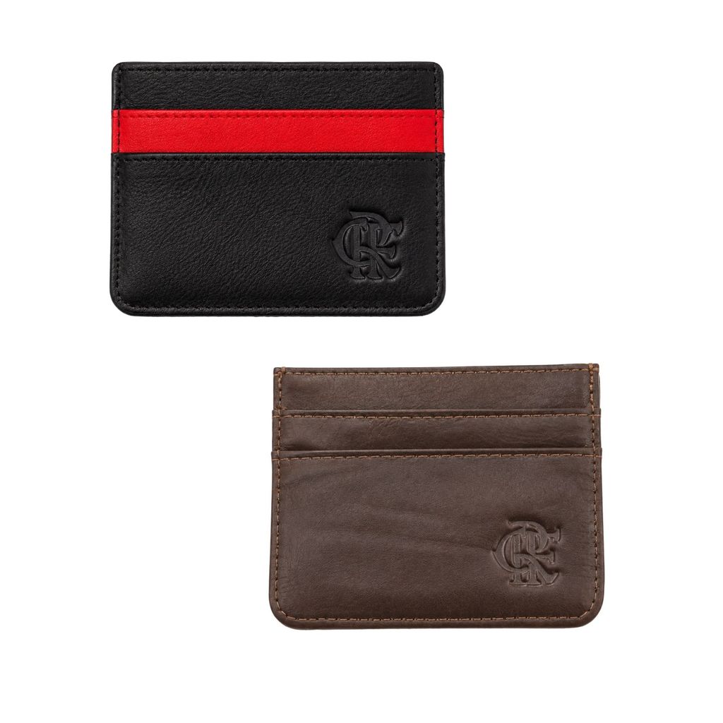 Carteira Oficial Smart Card Couro Time Flamengo Preto Café Presente Rubro Negro Para Cartão