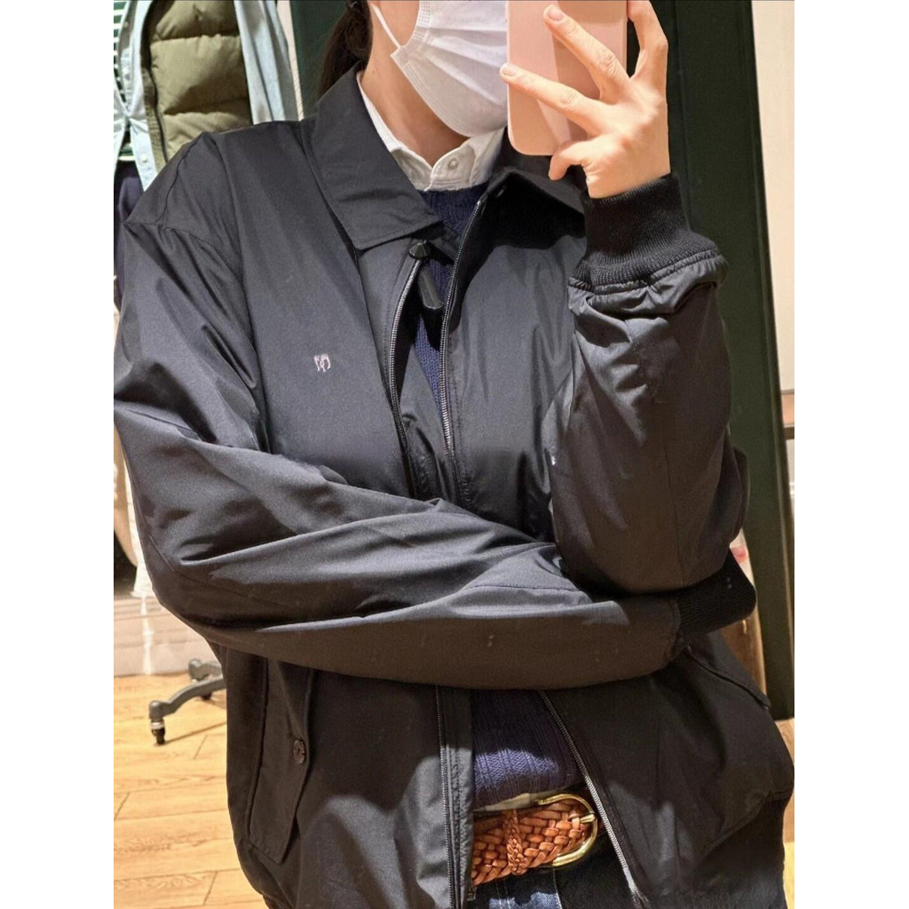 Autumn and winter embroidered vintage couple's zip-up jacket for women, waterproof with a turn-down collar