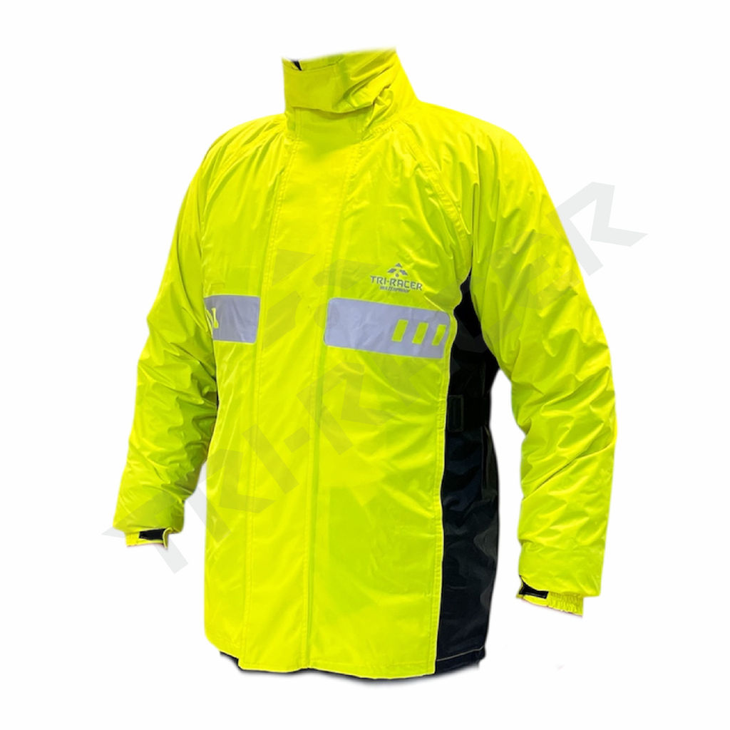 Jaqueta Impermeável  para chuva Motociclista WATERPROOF  TRI-RACER - Amarelo Neon