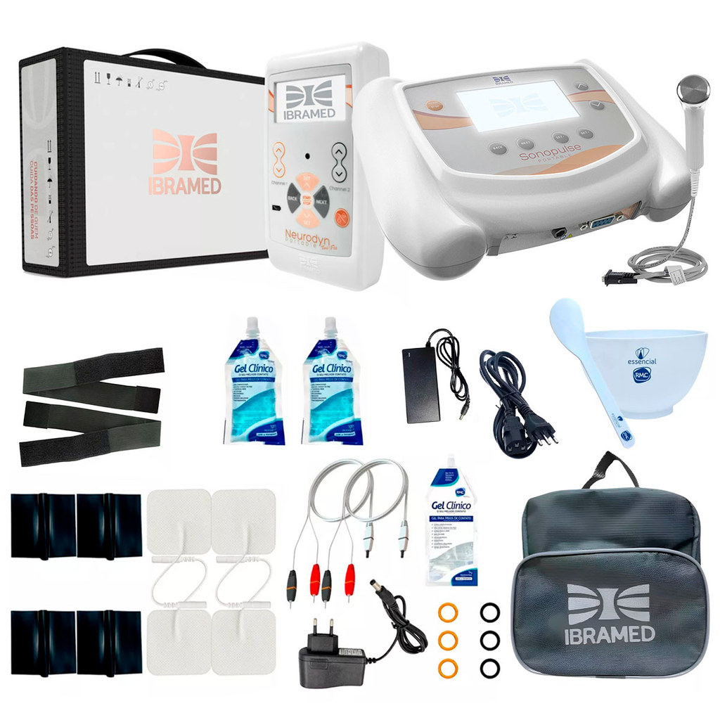 Kit Neurodyn Portátil + Sonopulse 1 e 3Mhz - Ibramed Reabilitação Fisioterapia E Estética