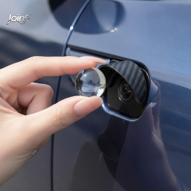 JoinF Fibra De Carbono Câmera Reversa Do Carro Viseira Chuva 4 Pçs Anti Geada Scratch Guarda Durável Acessório Automátic