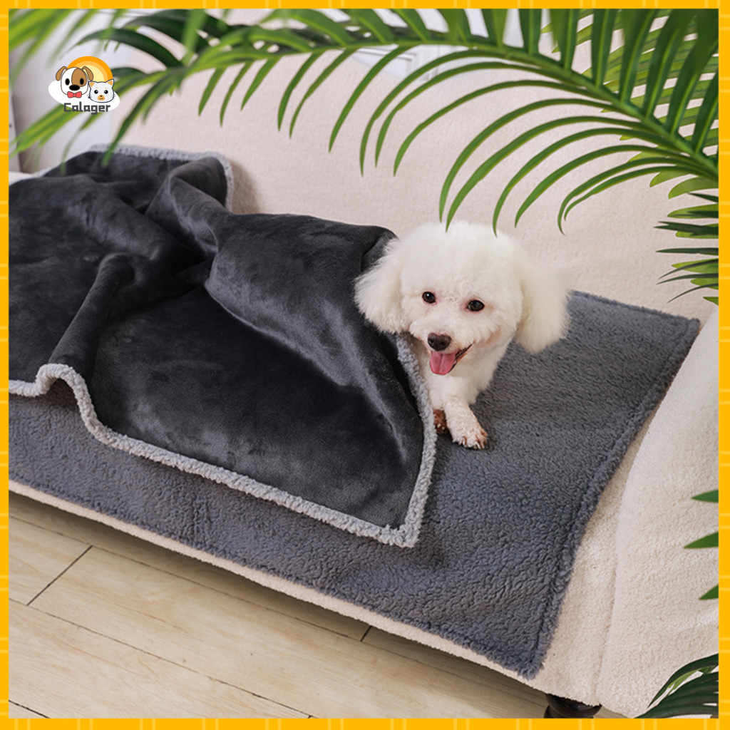 Waterproof Pet Blanket for Car Seat Soft Flannel for Sofa Bed – Liquid Pee Proof Reversible Sherpa Fleece Protector fo