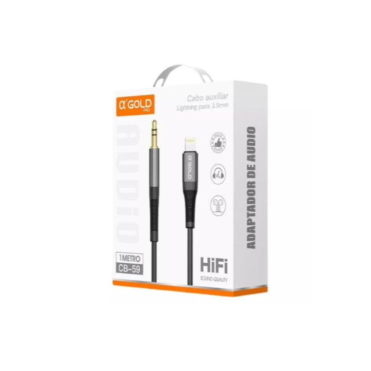 Cabo Auxiliar Adaptador P2 Lightning iPhone A'gold Cb-59