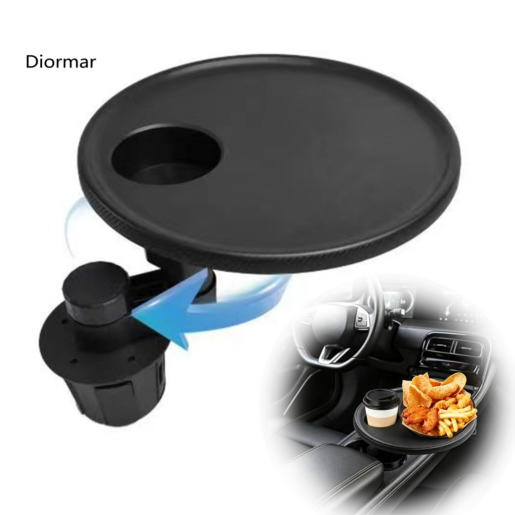 Vehicle Pallet Car Tray with Cup Slots Table 360° Rotating Holder Portable Silicone Food for Back Seat Multi-functional