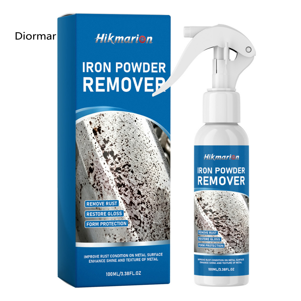 Rust Stain Remover Spray Car 100ml – Portable Metal Wheel Rim Cleaner Dissolves Stains Restores Shine for Auto Parts H