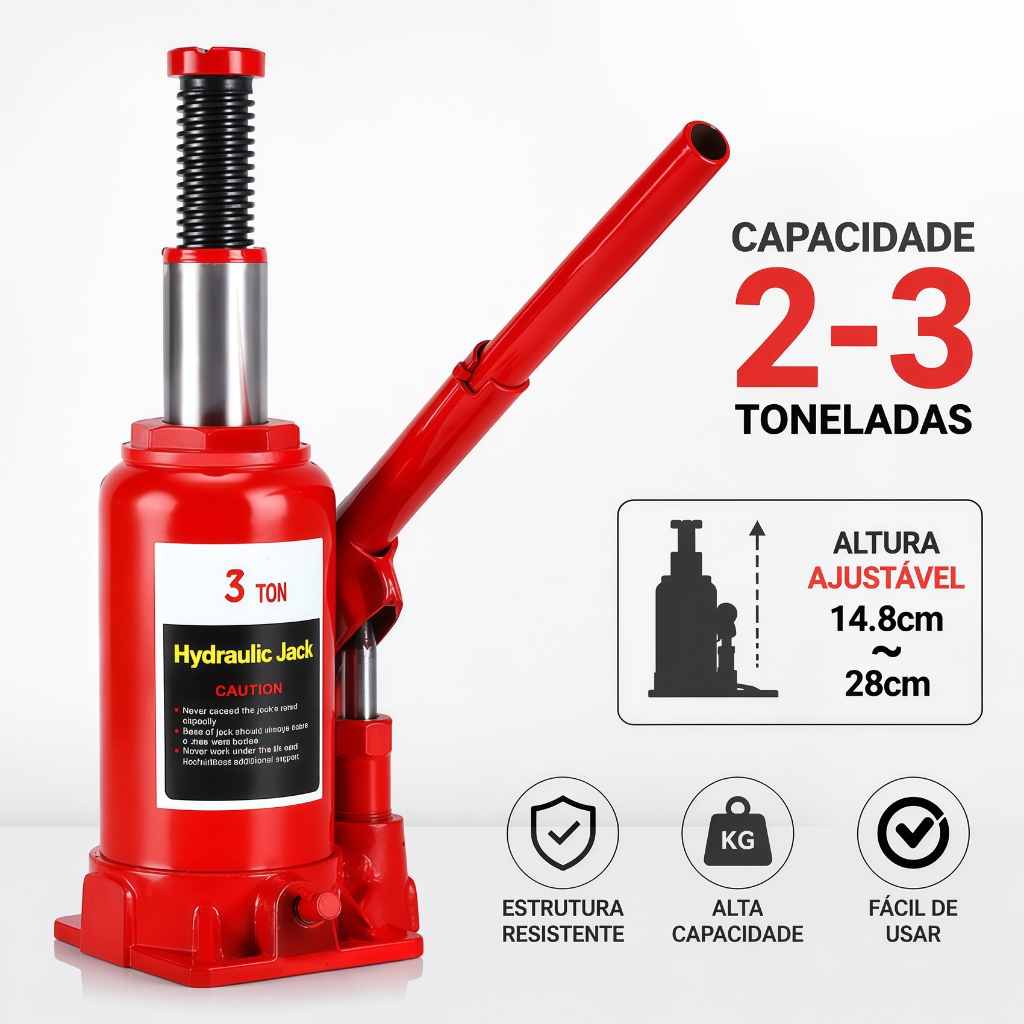 2 Ton 3 Ton Hydraulic Bottle Jack for Car and SUV with Safety Valve High Capacity Portable