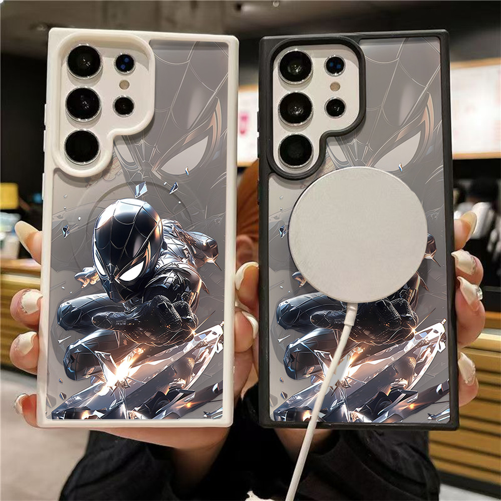 Capa Magnética SuperHerói Urbano Preto Luxo Para S24ULTRA A16 A56 A06 Smartphone Fashion Premium