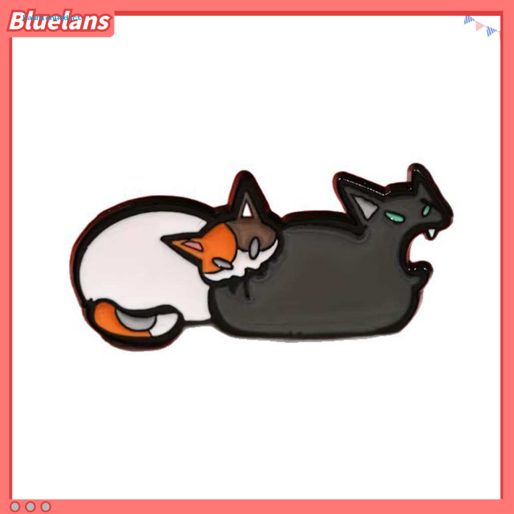 Black White Cat Jewelry Artistic Two-cat Enamel Brooch Pin Cute Badge for Backpacks Hats Jackets – Smooth 3d Digital D