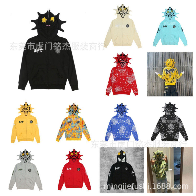 Mais recente masculino feminino Street Wear crânio estilo preguiçoso impressão Digital 3D com capuz de manga comprida mo
