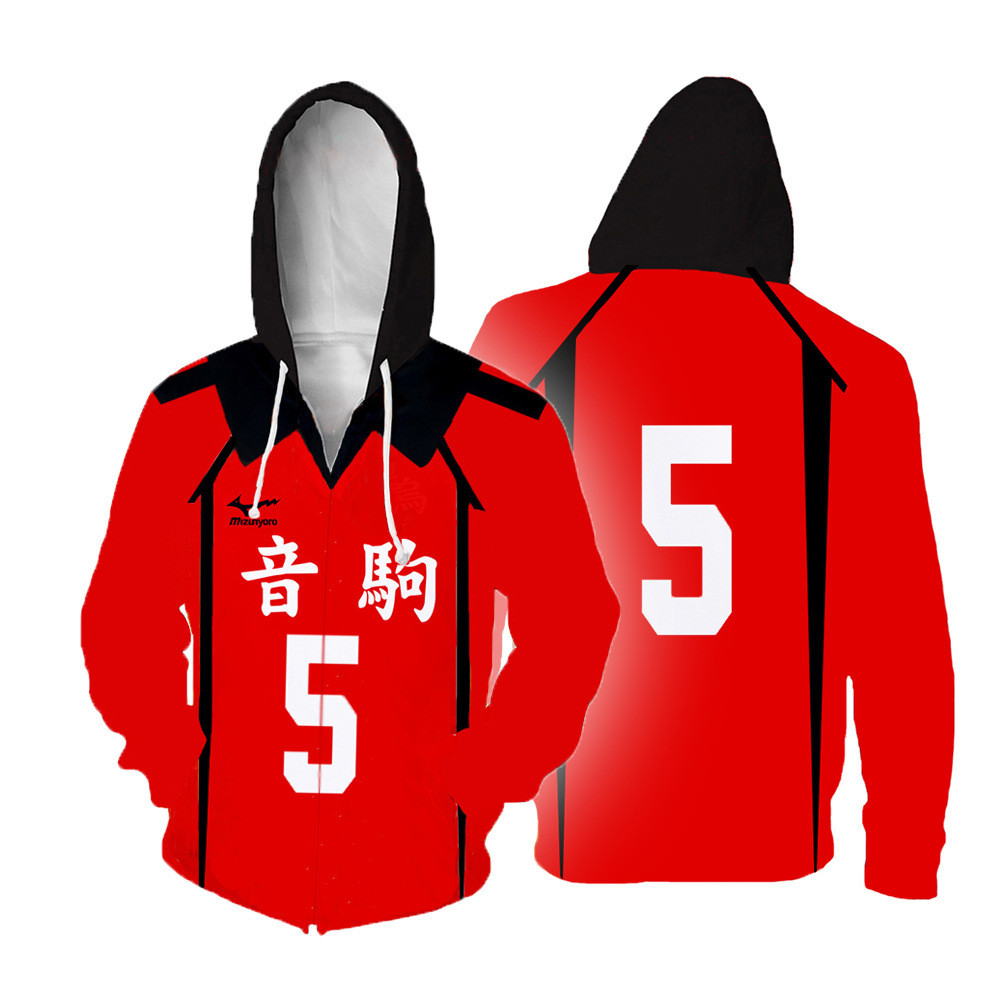 Homens Zipper Estilo B Anime Voleibol Boy-Sound Colt 3D Impressão Digital Jaqueta Masculina FCB Compra Perfeita