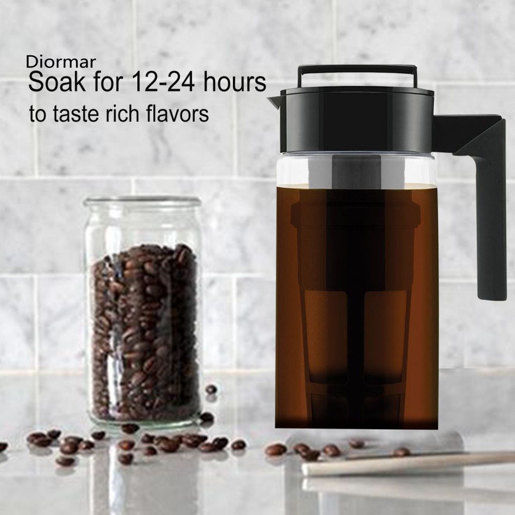 Airtight Seal Coffee Cup Brew Maker Kettle with Filter Leak-resistant Handle Design Iced Tea Brewer – Easy to Use for