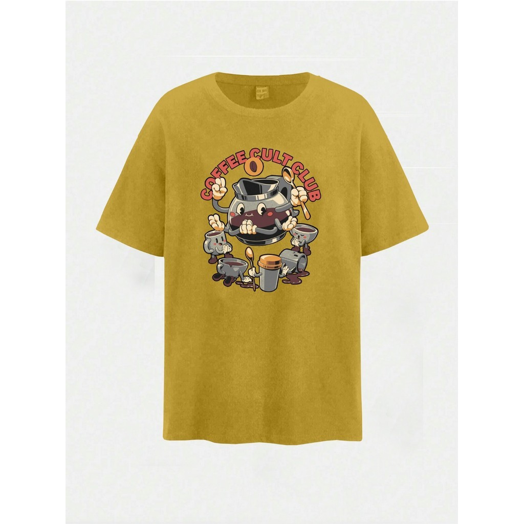 Camiseta Lovely Spoon Coffee Cup Maker Blusa Felizes Camisa Adoraveis Colher T Shirt Estampada