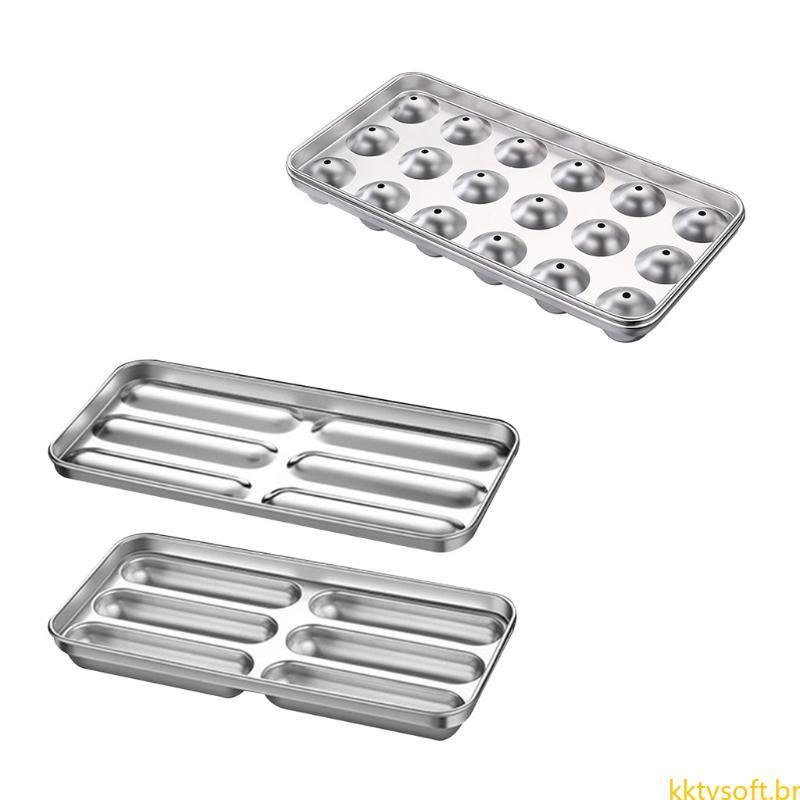 KIT Bandeja Redonda Grau Aço Inoxidável Esferas Oval Ice Mold Maker