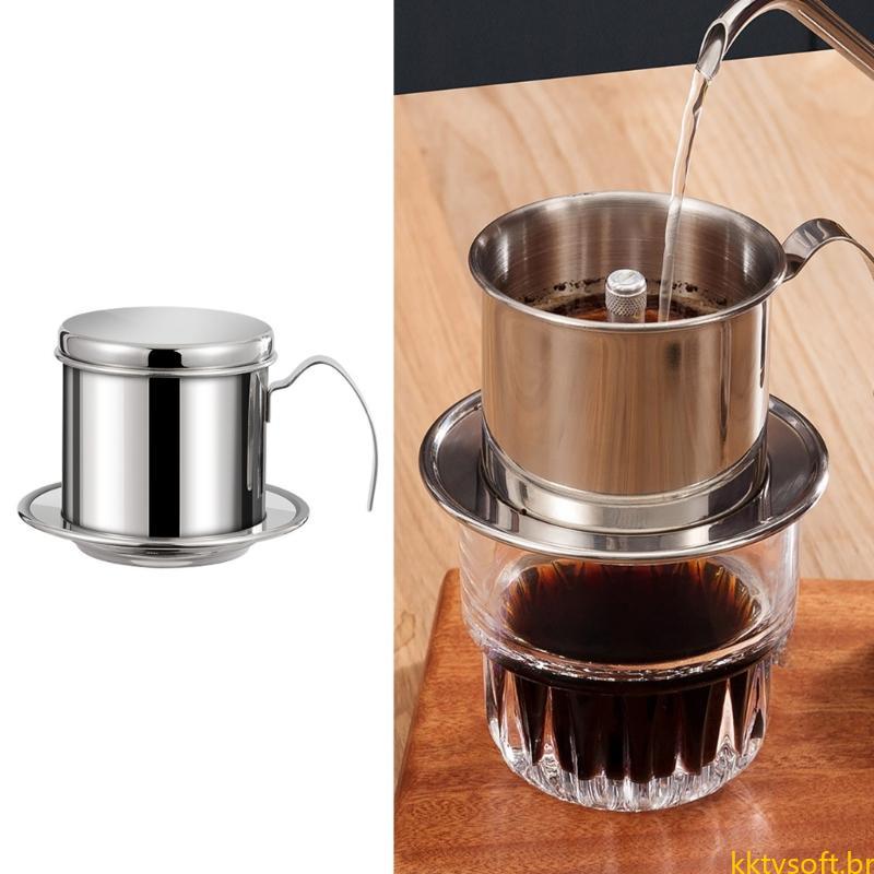 KIT Vietnamita Drip Coffee Maker Gotejador Máquina Lavar Louça Copo Filtro Metal Reutilizável Seguro