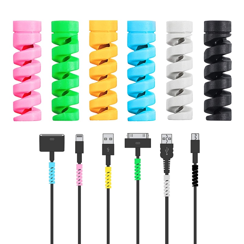 Protetor Espiral de Cabo Portátil Anti Quebra p/ Carregador Kit com 4