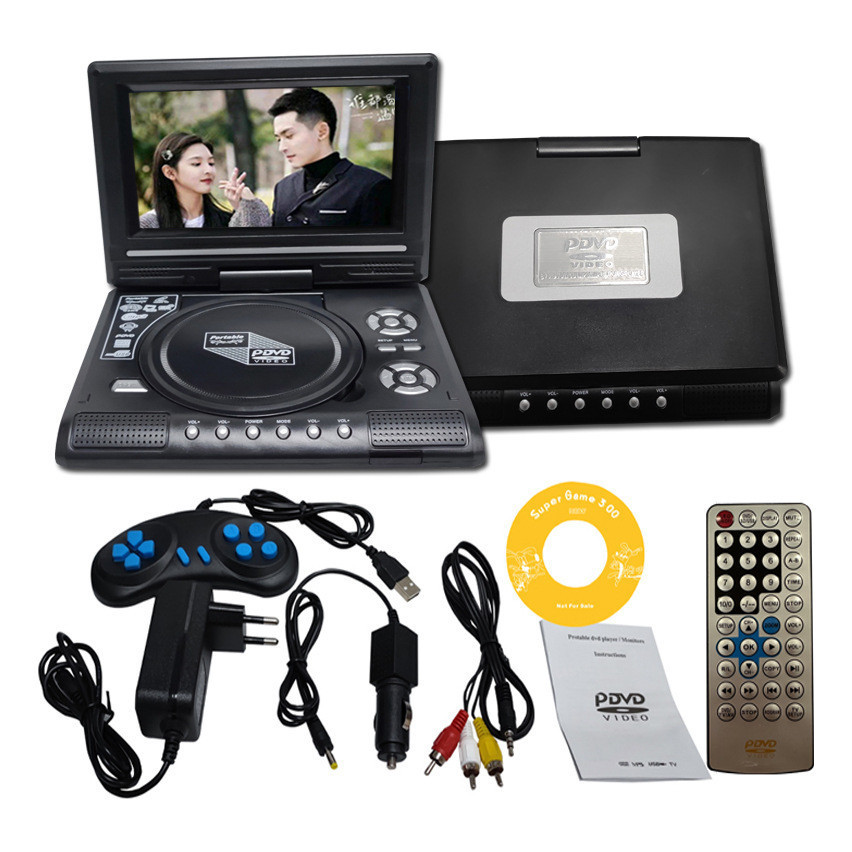 Portátil HD 7,8/9,8 Pulgadas TV Home Car DVD Player VCD CD MP3 DVD Player USB SD Cards RCA Portatil Cable Game