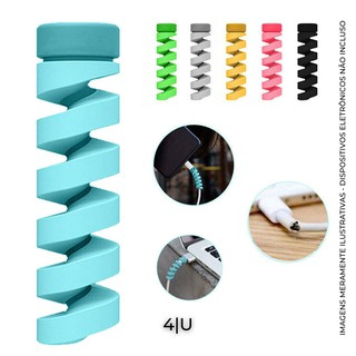 Kit 2 Protetor Espiral P/ Cabo Usb Fone de Ouvido Carregador Linha De Dados Portátil Anti Quebra - Proteção Espiral de Cabo Usb Carregador Fone De Ouvido