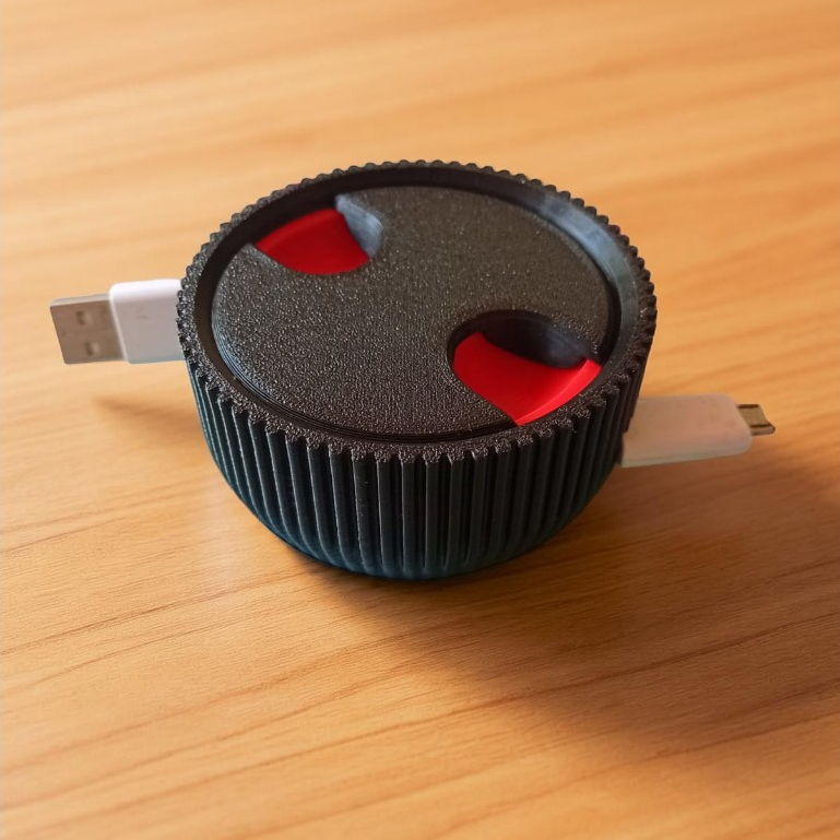 Organizador de Cabos Anti Nó Enrolador Portátil Preto 3 Tamanhos para Organizar Cabos Bagunçados Fones USB e Carregadore