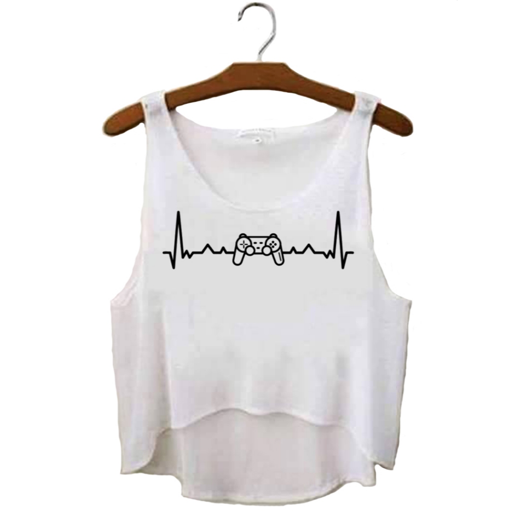 Cropped Gaming Heartbeat || Regata Tshirt Tumblr Aesthetic Pinterest