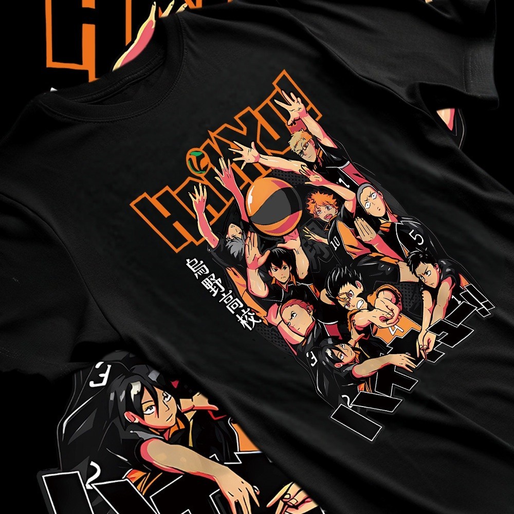 Camiseta Masculina Feminina Algodao Haikyu Time Karasuno Rise Gaming Vôlei Cartoon Unissex