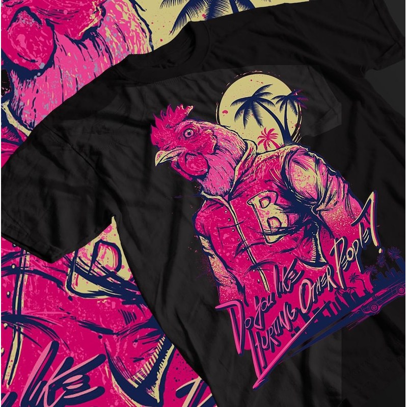 「BR.Moonlight」Camiseta Unissex Hotline Miami Gaming Estampa Gráfica Divertida Moderna Estilosa Tendência