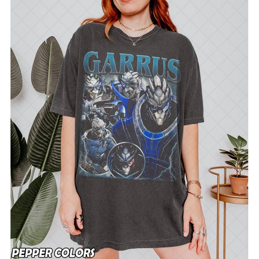 「BR.Moonlight」Camiseta Unissex Tema Vintage Garrus Space Boyfriend Gaming Estampa Gráfica Linda Confortável Premium M...