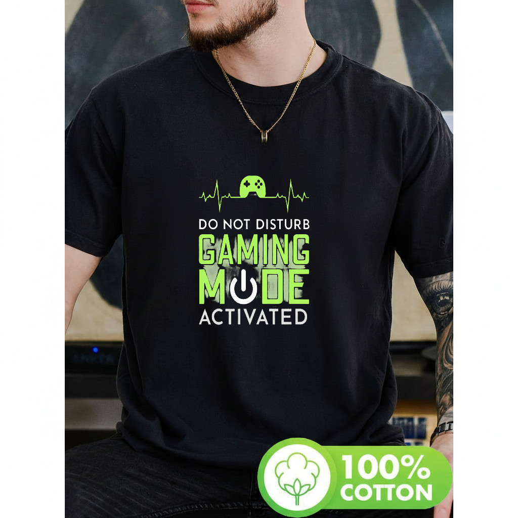 Camiseta Gaming Modo Ativado DND Estampa Controle Jogos Moderna Divertida Estilosa Moda Feminina