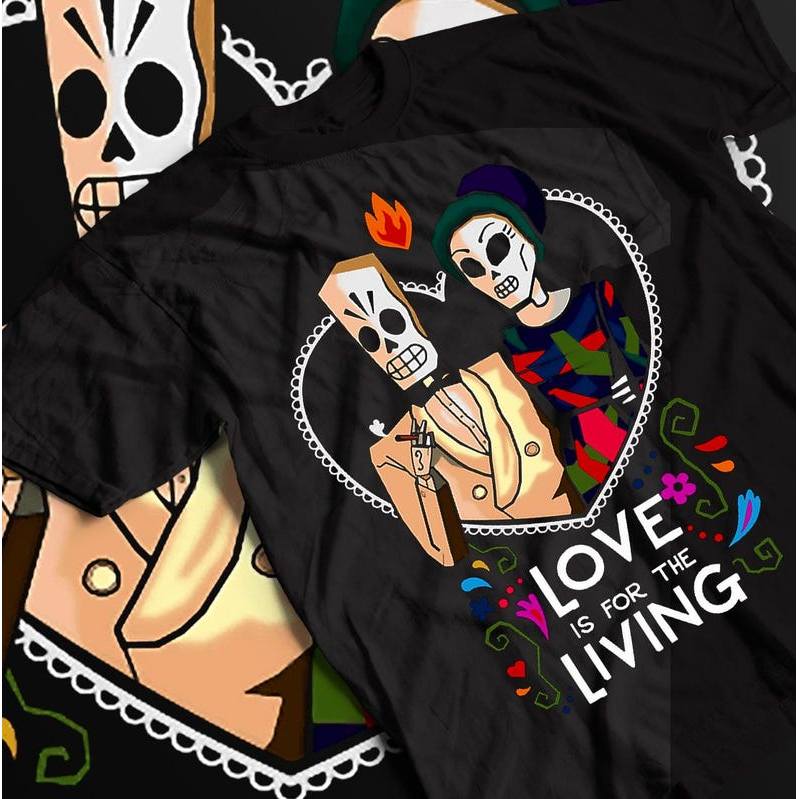 Camiseta Unisex Fandango Gaming Grim Calavera Manuel Retrô Moderna Estilosa Atemporal