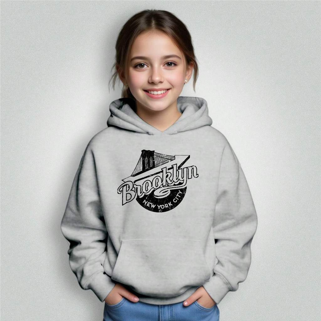 Blusa Moletom Infantil Menino Menina Bolso Canguru Capuz Brooklyn 130 Premium Envio Imediato