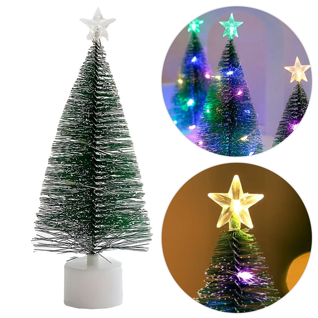 Mini Árvore de Natal Pisca Colorido com Estrela Encantadora
