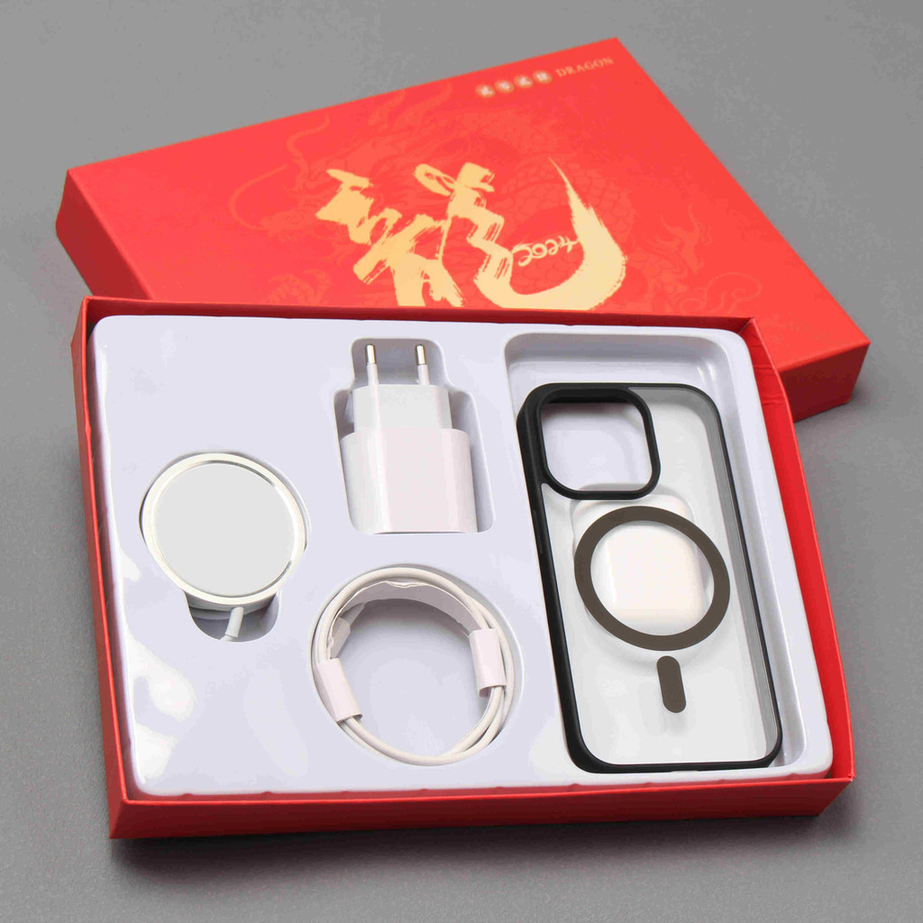 Kit iPhone 5 en 1/cabezal de carga/cargador de inducción/cable de datos de carga/funda de teléfono protector para auriculares Bluetooth para 15 Pro Max 14 13 12 11 xr