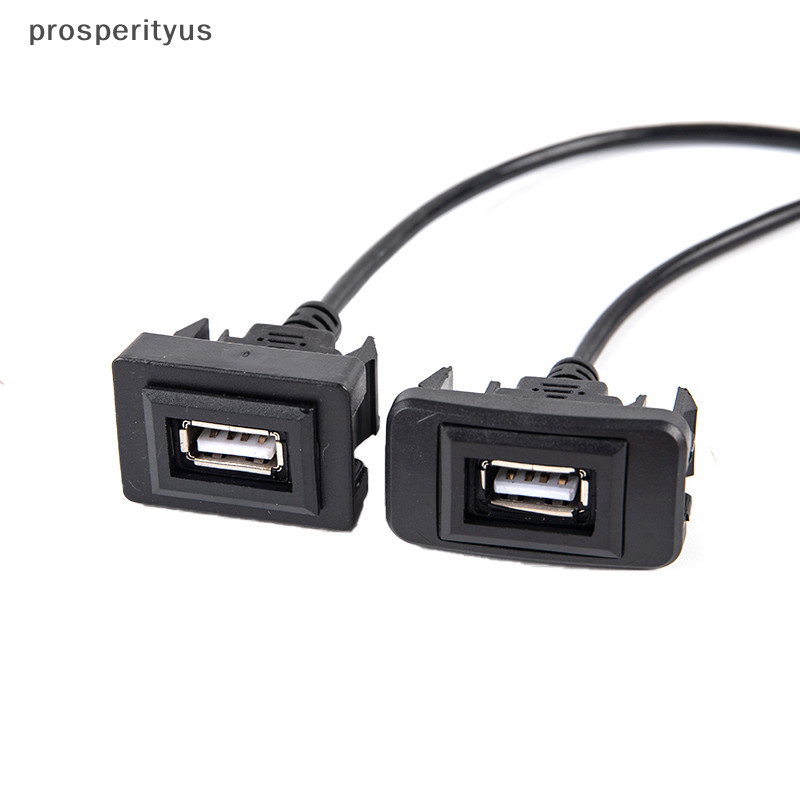 [prosperityus] Car Dashboard Flush Mount USB 2.0 Port Panel Male to Female Extension Cable Adapter for Vigo RAV4 [BR]
