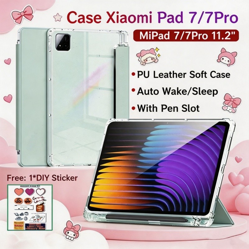 Capa Para Xiaomi Pad 7 Pro 11.2 Polegadas Flip Smart Case Caixa Inteligente Magnética Com Caneta Slot Bloqueio Automátic