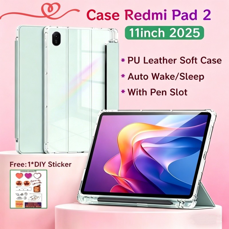 Capa Para Redmini Pad 2 11 Polegadas 2025 Flip Smart Case Caixa Inteligente Magnética Com Caneta Slot Bloqueio Automátic